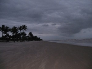 Stormy skies above a beach