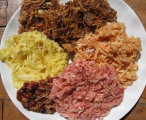 Plate with 6 different types of coconut desserts