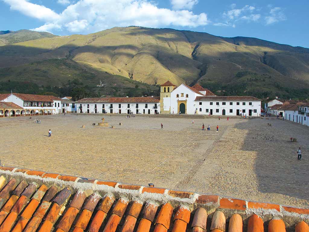 Villa de Leyva, main square. Photo © Andrew Dier.