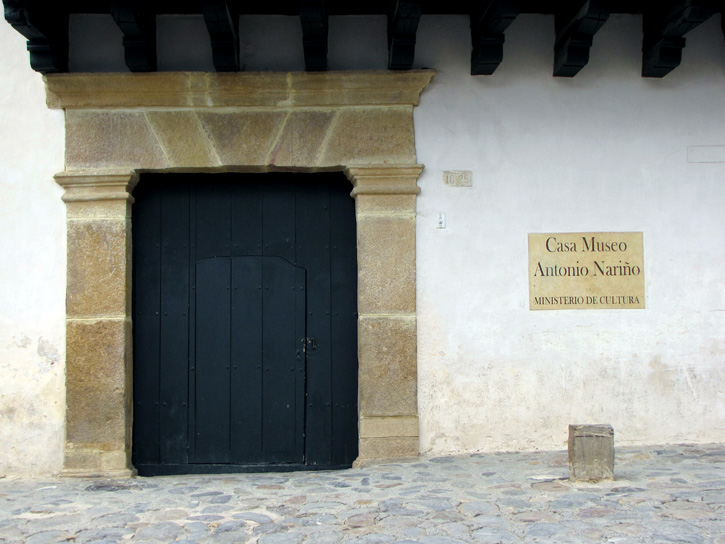 Entrance to Casa Museo Antonio Nariño in Villa de Leyva, Colombia.