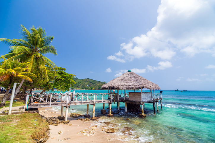 A small wharf in the Caribbean Sea near Sapzurro and Capurganá in Colombia.