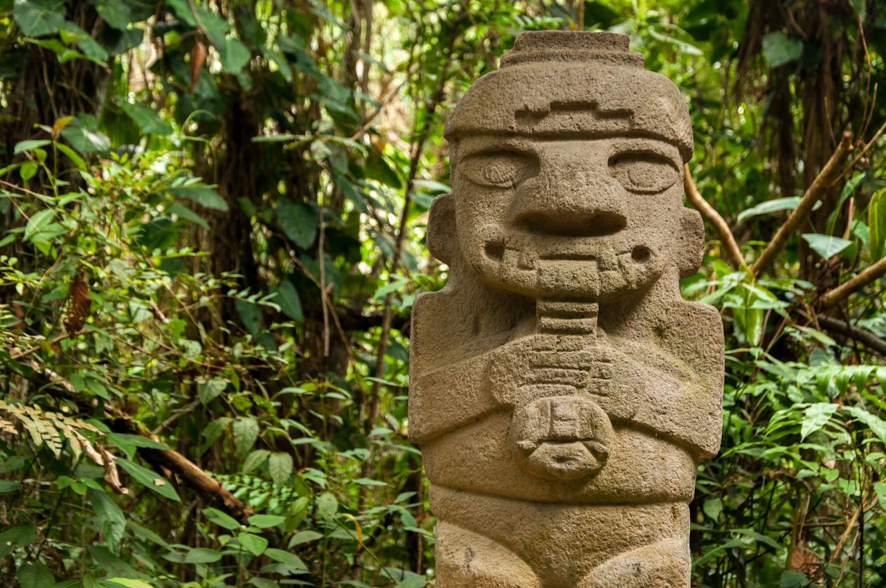 Pre-Columbian statue in San Agustín.