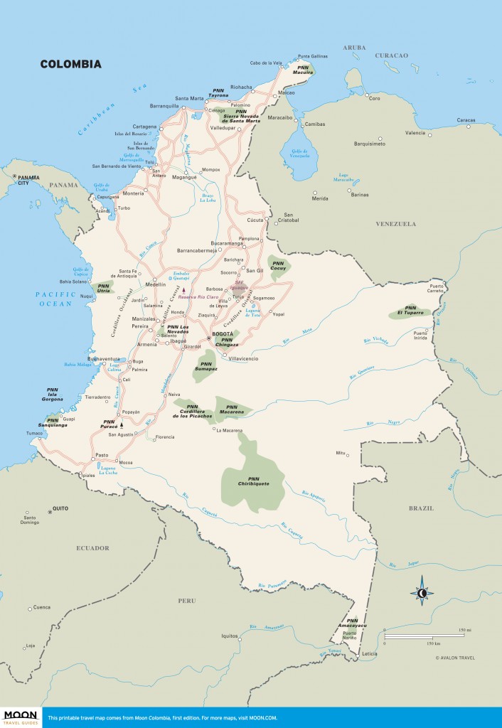 Travel map of Colombia