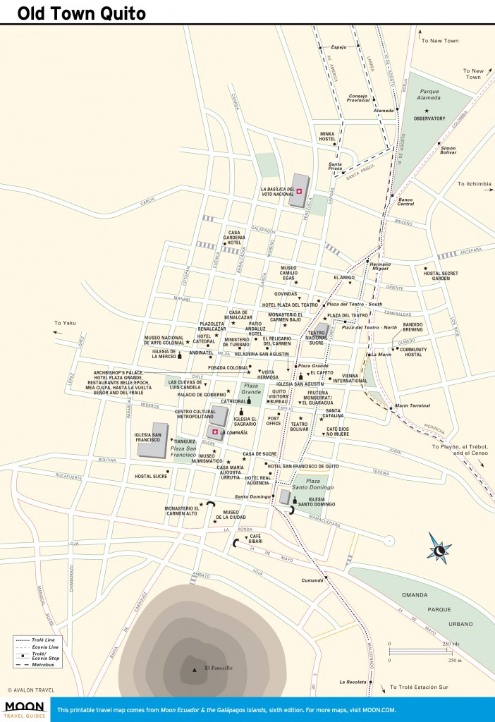 Travel map of Old Town Quito, Ecuador