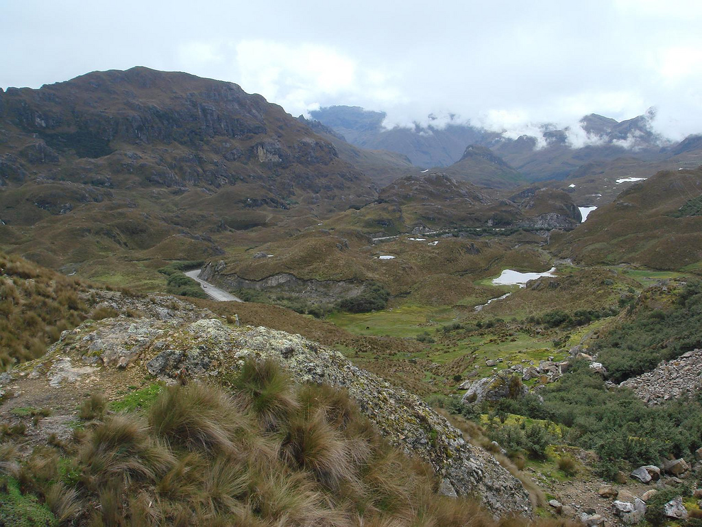 Rolling hills filled with jagged rocks make this area of Ecuador resemble the Scottish highlands.