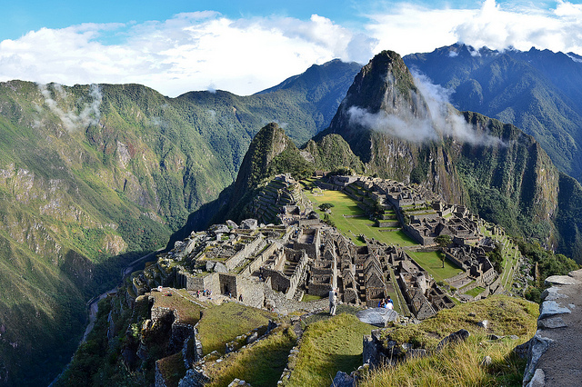 a panoramic view of Mach Picchu in Peru.