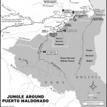 Map of the jungle around Puerto Maldonado, Peru