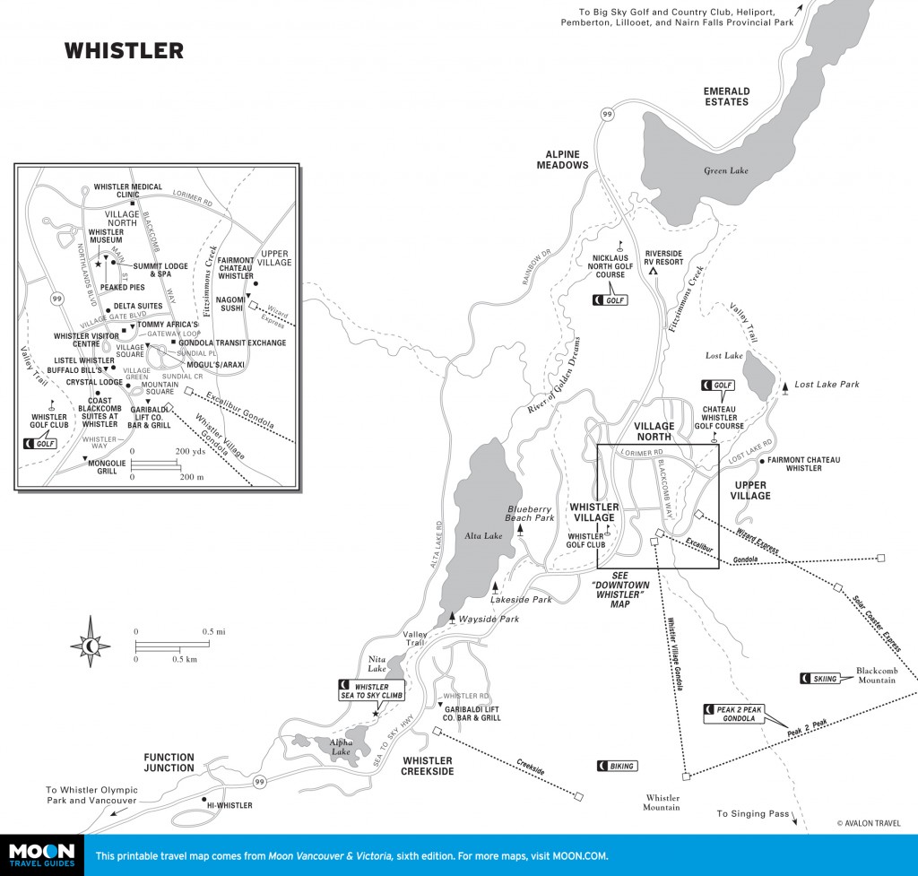 Map of Whistler, BC