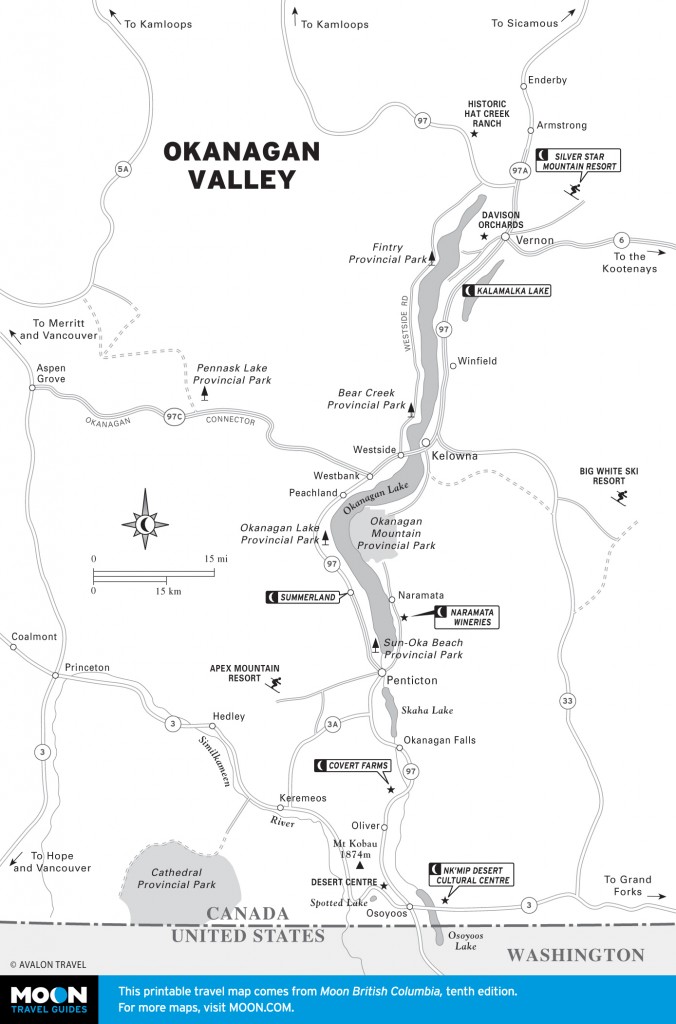 Map of the Okanagan Valley, BC