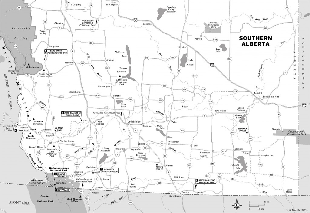 Map of southern Alberta, CA