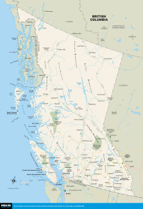 Color map of British Columbia