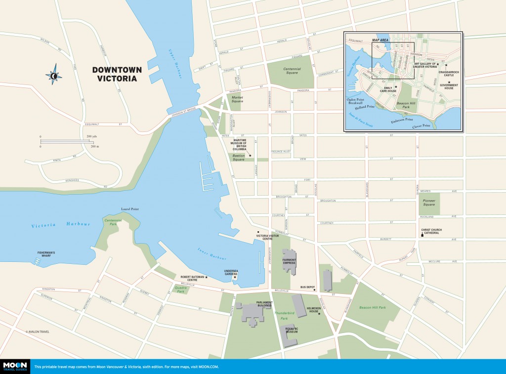 Color map of Downtown Victoria, BC