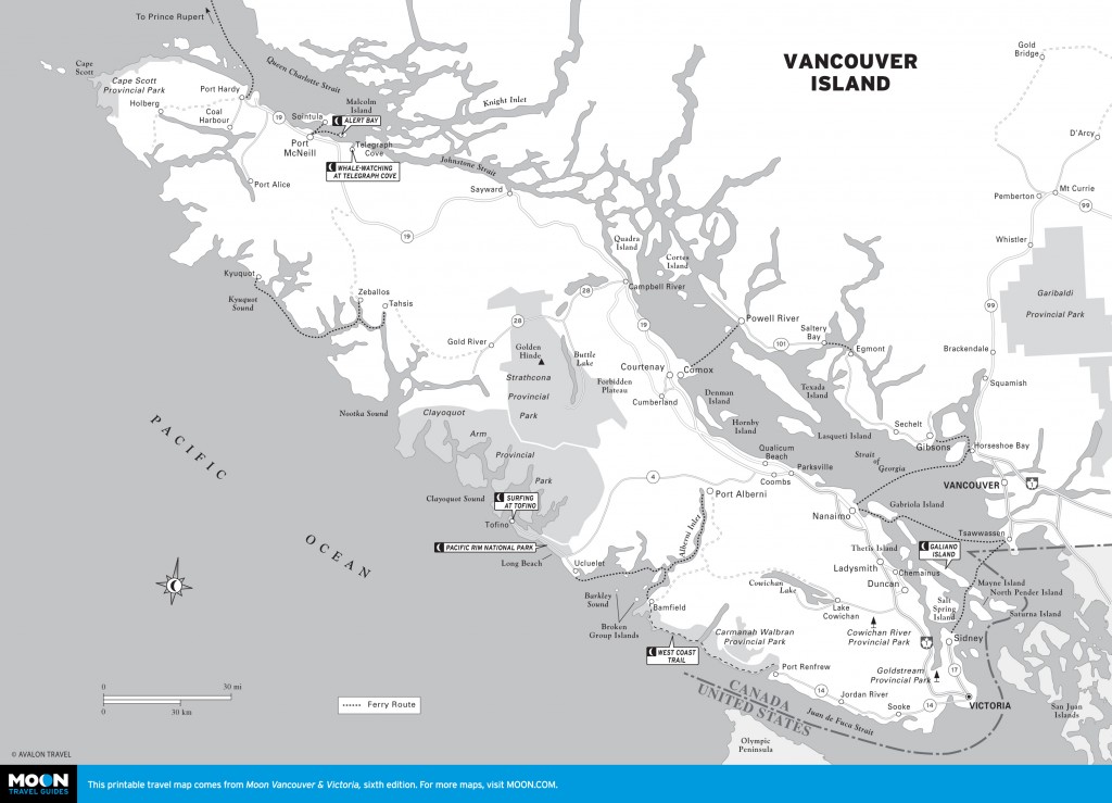 Map of Vancouver Island, BC