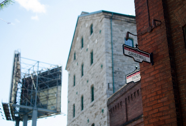 Toronto's Distillery Historic District is a 13-acre site with Victorian-era brick industrial buildings.