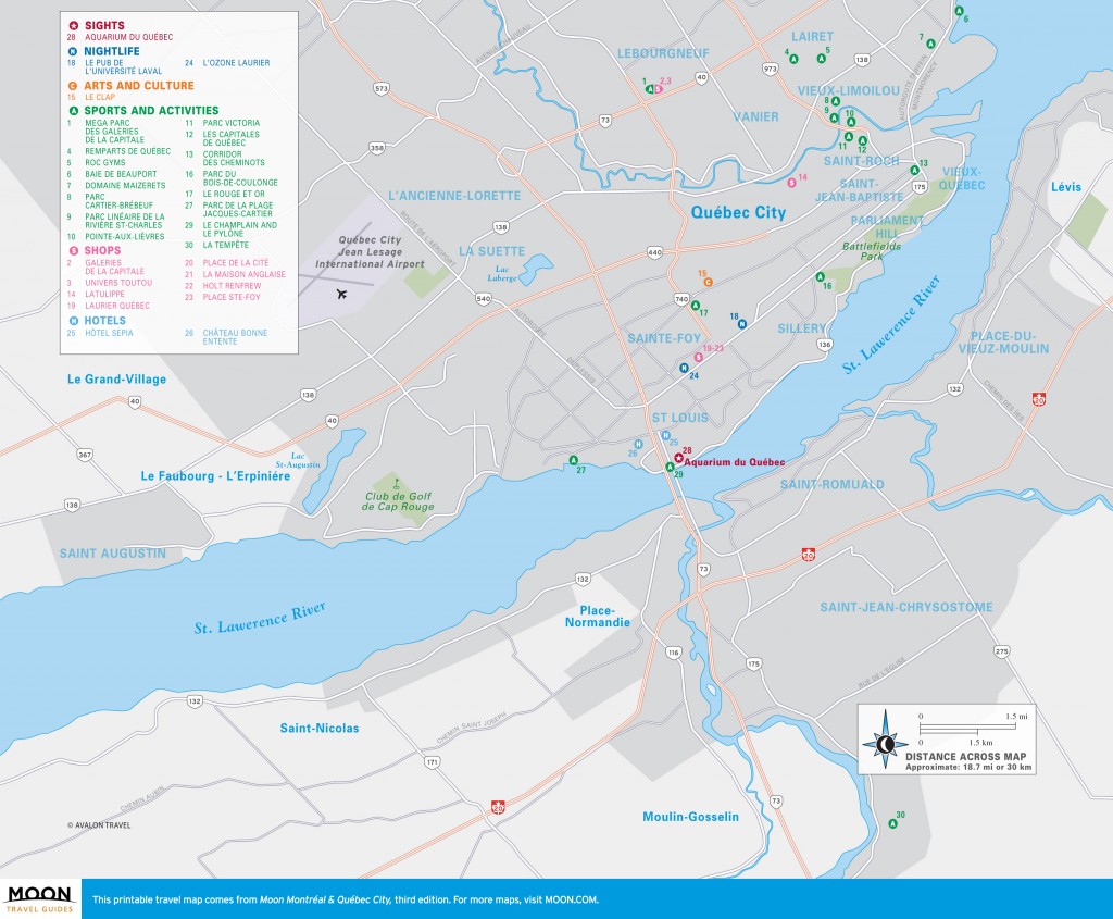 Map of Greater Québec City, Quebec