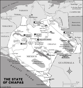 Map of the State of Chiapas, Mexico