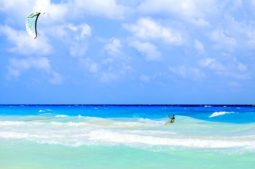 Kiteboarding near Playa del Carmen. Photo © czekma13/123rf.