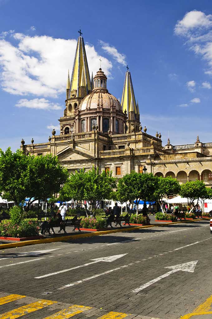 View of the Cathedral from Zocalo in historic center in Guadalajara. Photo © Elena Elisseeva/123rf.