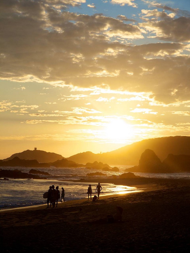 Sunset on the beach at San Agustinillo, Oaxaca.