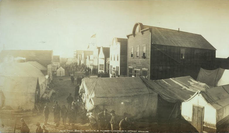 An antique sepia tone photo of Nome, Alaska from September 1899.