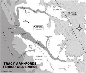 Map of Tracy Arm-Fords Terror Wilderness, Alaska