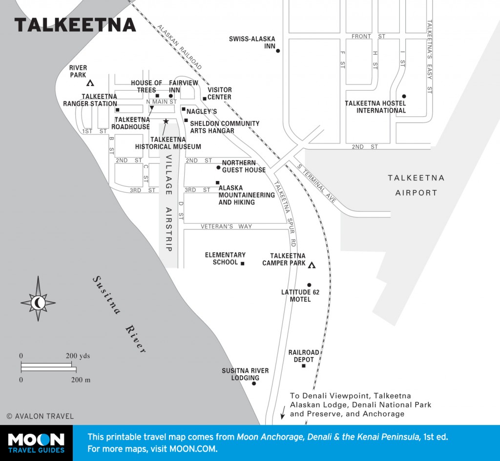 Travel map of Talkeetna, Alaska