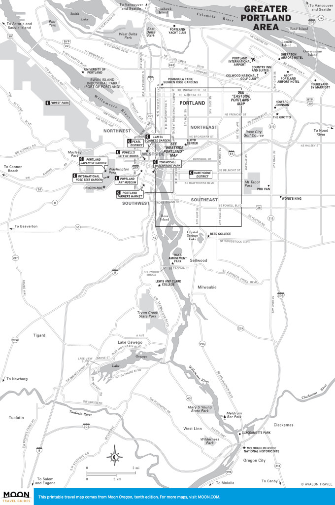 Map of the greater Portland, Oregon region