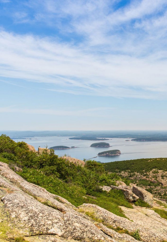 View towards Bar Harbor from Cadillac Mountain.