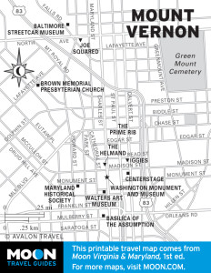 Map of Mount Vernon, Baltimore, Maryland