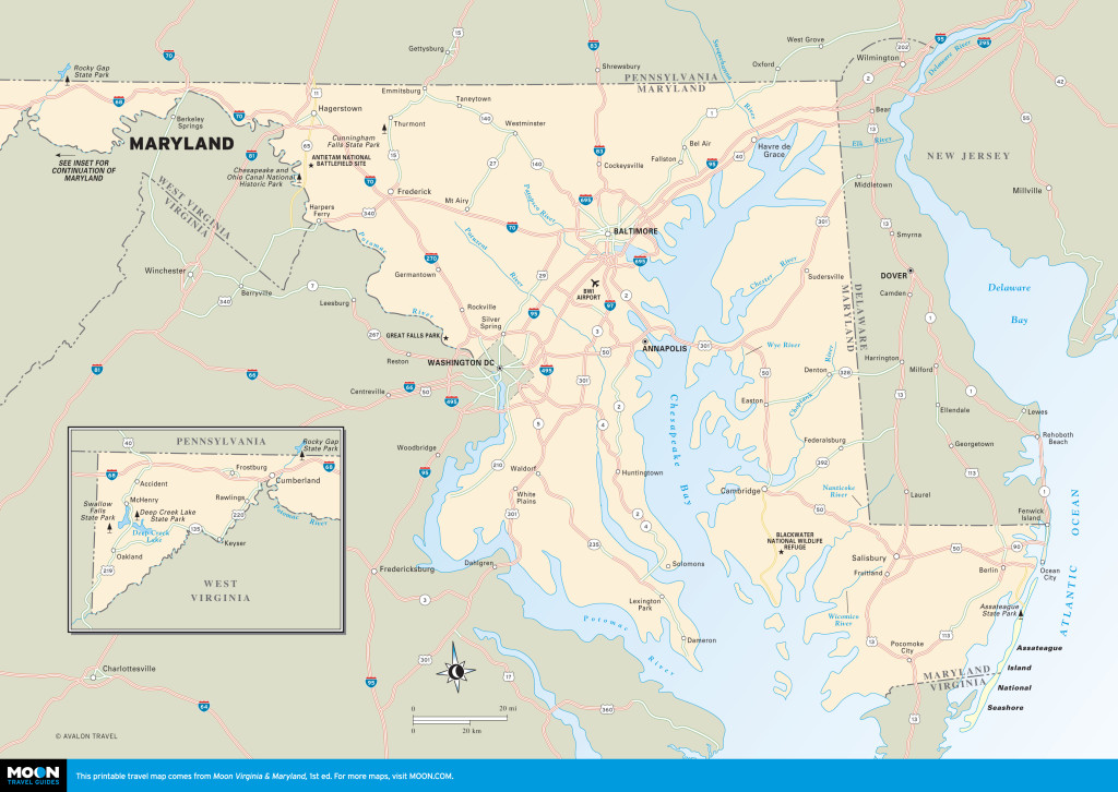 Color map of the state of Maryland