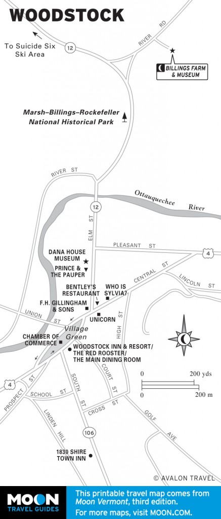 Map of Woodstock, Vermont