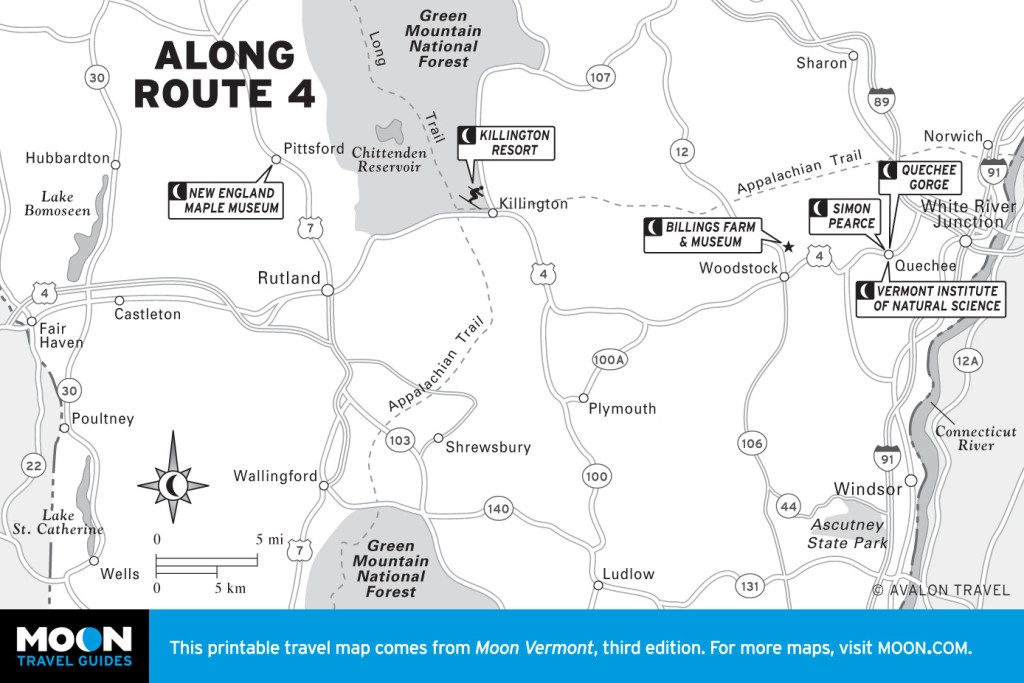 Map of Along Route 4 in Vermont