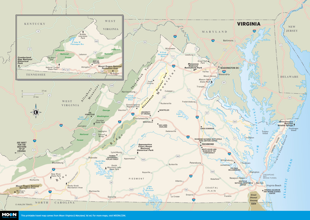 Color map of the state of Virginia