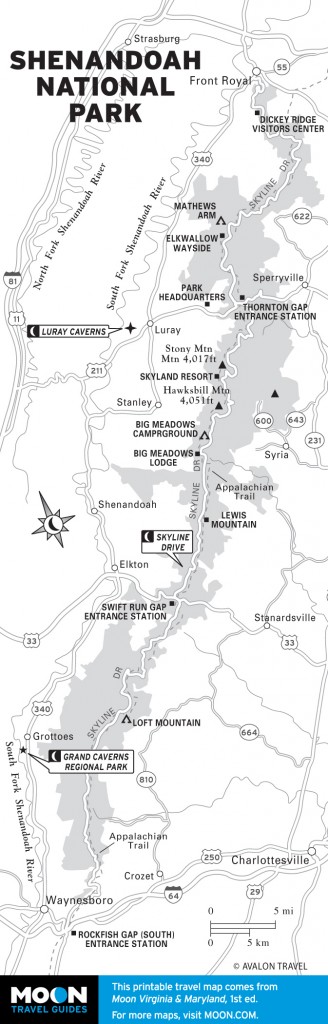 Map of Shenandoah National Park