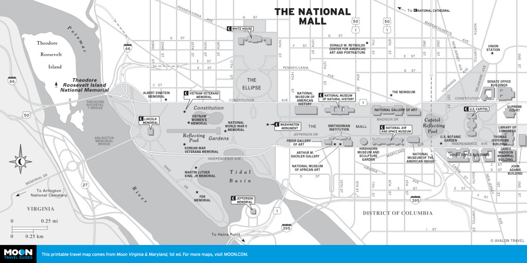 Map of The National Mall in Washington DC