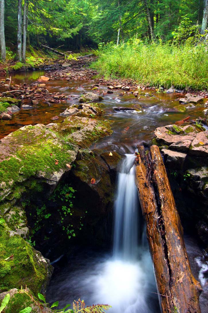 Waterfall in Porcupine Mountains State Park in Michigan's Upper Peninsula.