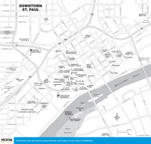 Travel map of Downtown St. Paul, Minnesota