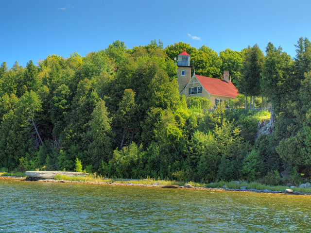 Eagle Bluff Lighthouse in Peninsula State Park in Fish Creek.