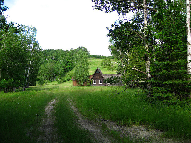 An abandoned campground at Potawatomi State Park in Wisconsin.