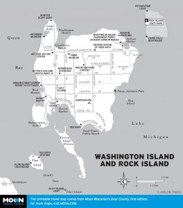 Map of Washington Island and Rock Island, Wisconsin