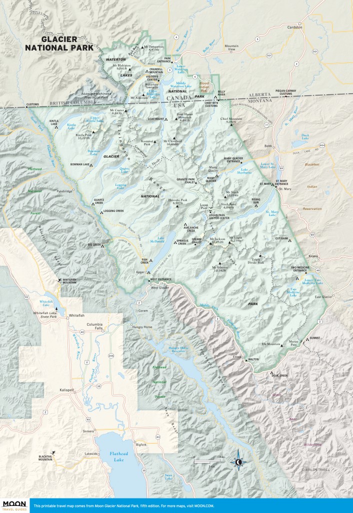 Travel map of Glacier National Park