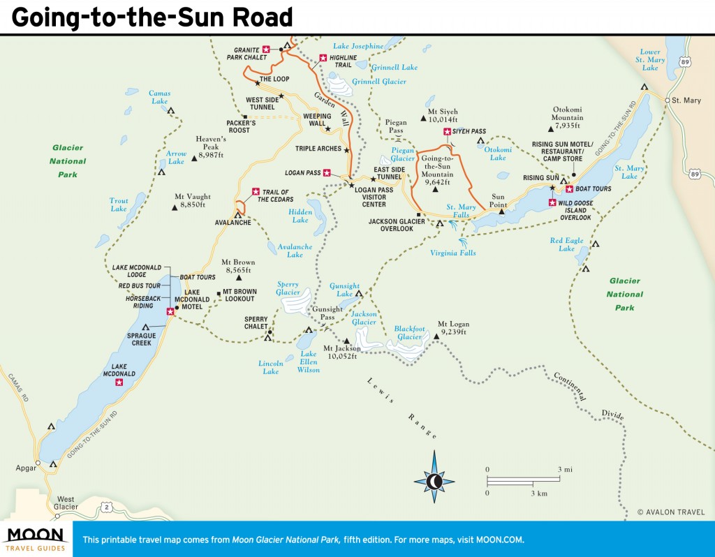 Travel map of Going-to-the-Sun Road