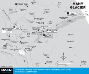 Map of Many Glacier