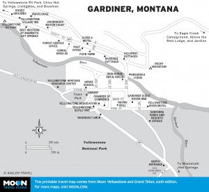 Map of Gardiner, Montana