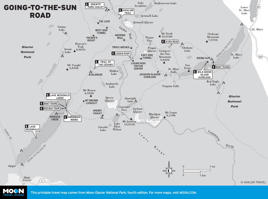 Map of Going-to-the-Sun Road