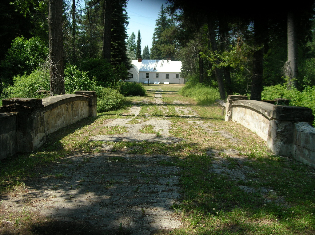A simple stone bridge lead to the main building of the nursery.