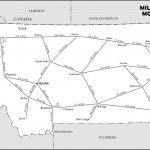 Map of the Mileage distances in Montana