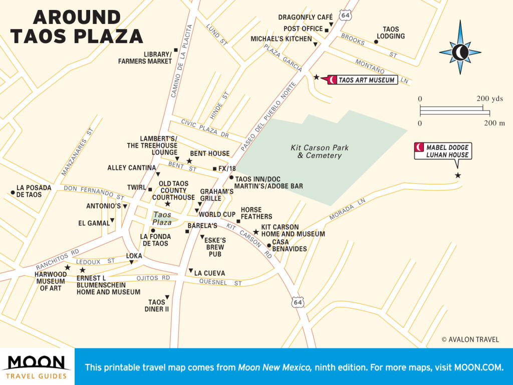 Travel map of Around Taos Plaza, New Mexico