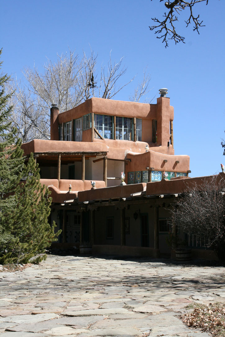 Exterior of the Mabel Dodge Luhan House / Inn in Taos. New Mexico.