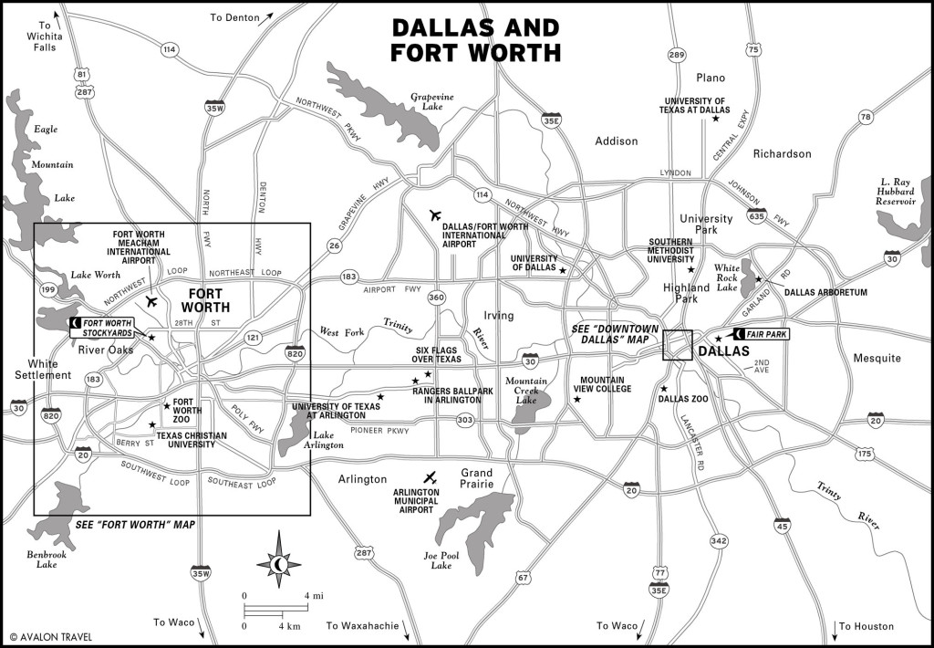 Map of Dallas and Fort Worth, Texas